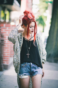 red-hair-colour-top-knot