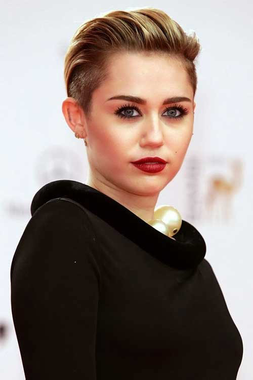 Miley Cyrus' slick short hair