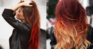 Sunset red ombre hair Renew