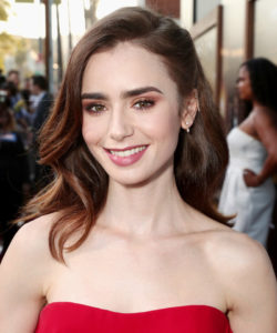 Lilly Collins Hairstyle for Heart Shaped Face Renew