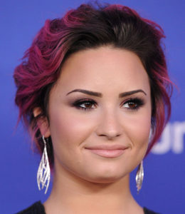 Demi Lovato magenta balayage hair