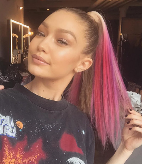 Gigi Pink hair colour