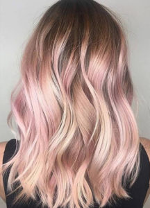Blonde and Rose hair colour