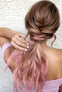 Pastel hair ends add a pop of colour to your summer ponytail
