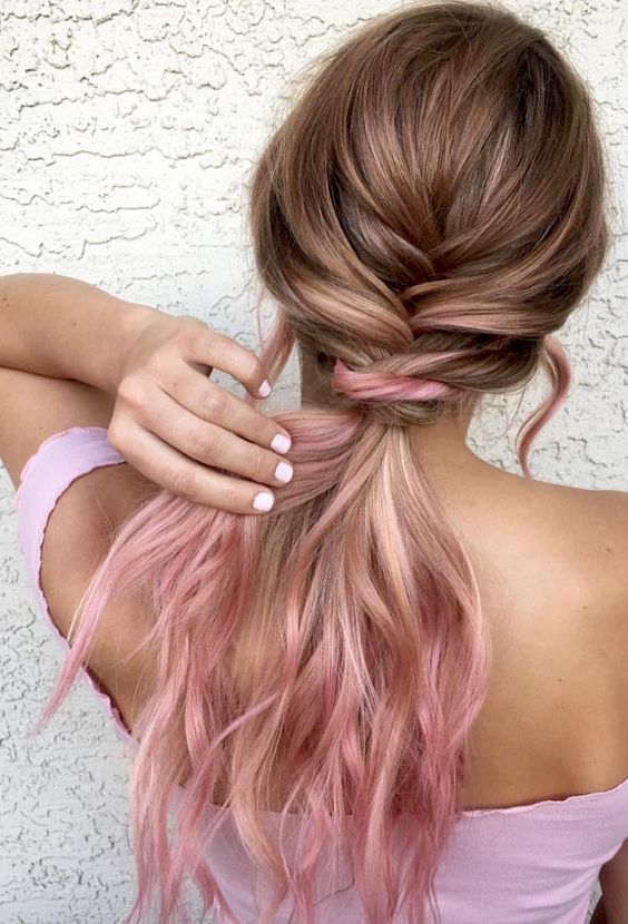 Pastel hair ends add a pop of colour to your summer ponytail