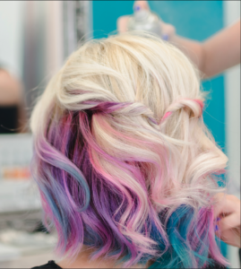 Pretty multi-coloured pastel hair locks trending for summer