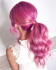 Semi-permanent pink tulip hair