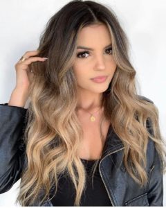 dark roots and light end highlights