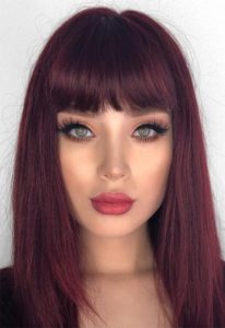 Red hair with bangs: Renew