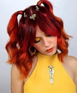 Red and orange ombre