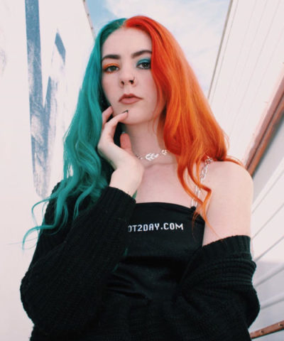 Half and half hair colour